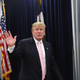 Republican presidential hopeful Donald Trump leaves a press conference after a rally July 25, 2015, in Oskaloosa, Iowa.
Scott Olson/Getty Images